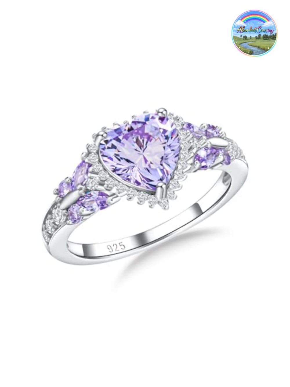 Sterling Silver Butterfly Birthstone Ring, Created Alexandrite Halo Promise